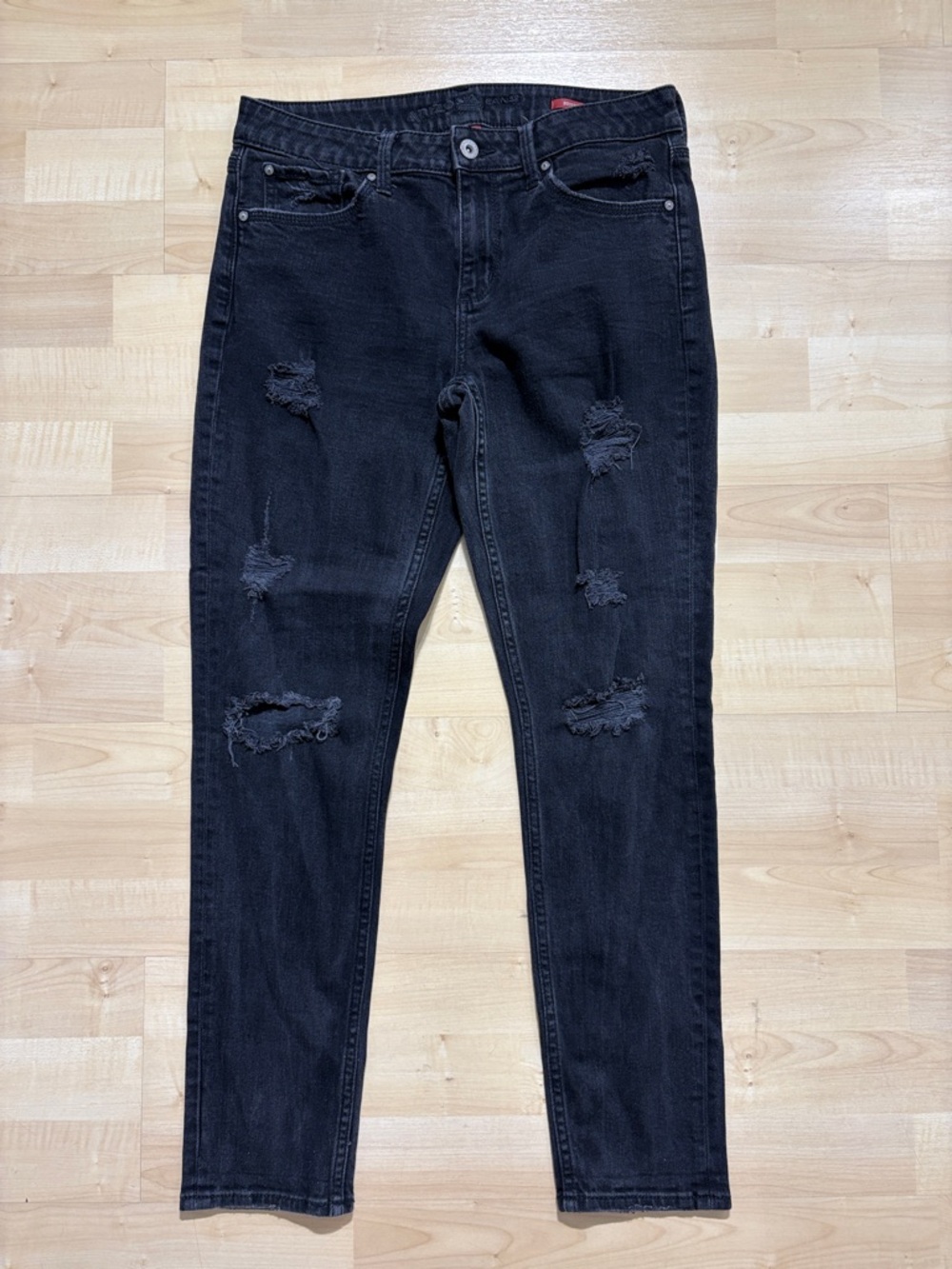 Arizona Jean Company Black Distressed Skinny Jeans